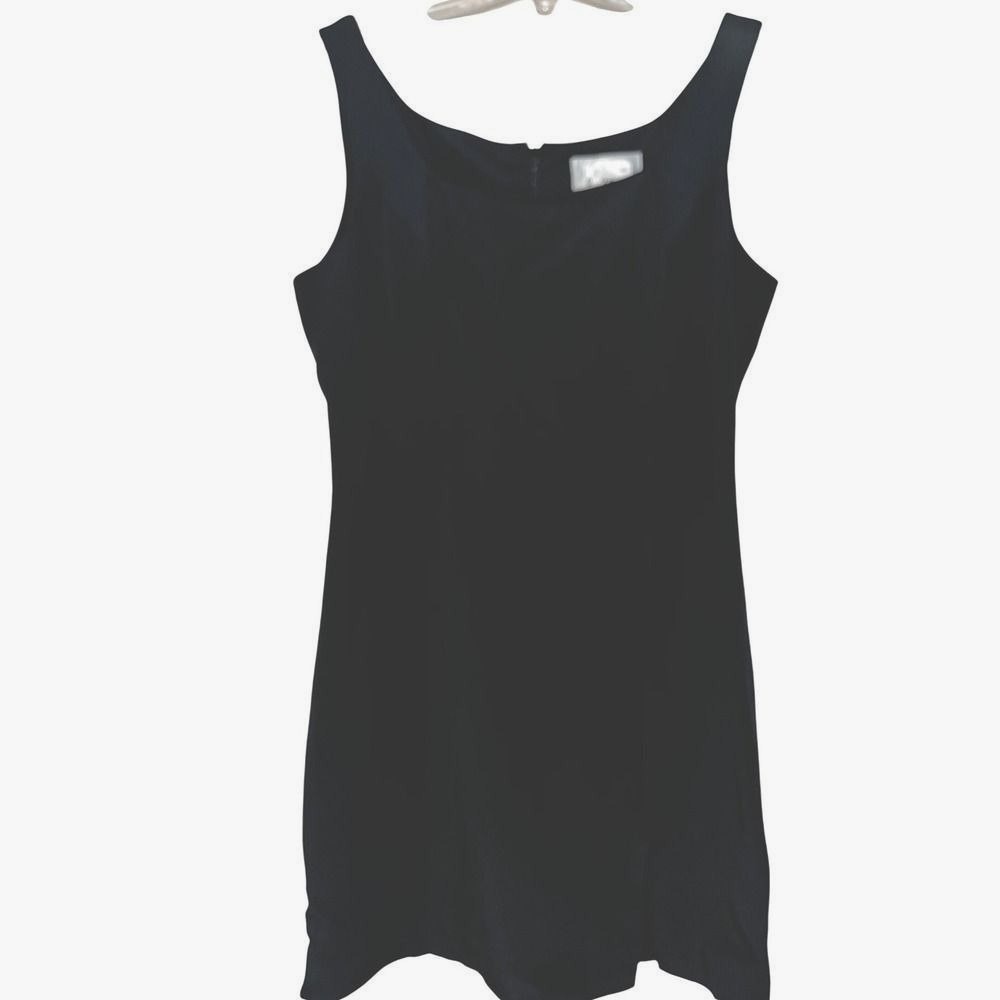 Hugo Buscatti Black Silk Sheath Dress Size 6 Sleeveless Cocktail Party